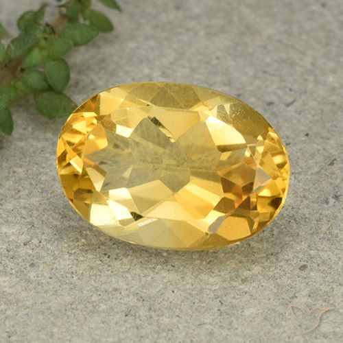 5.04ct 자연스러운 미디엄 골드 황수정, 타원형, VVS-VS