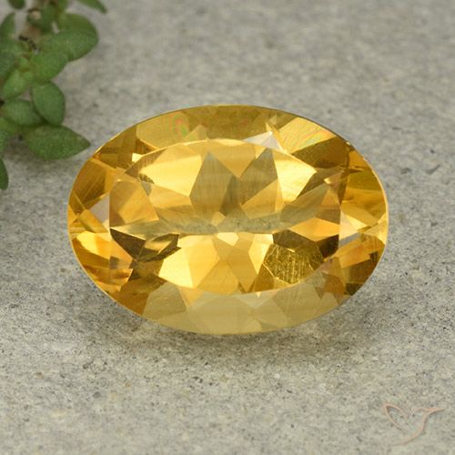 5.20ct 자연스러운 골든 오렌지 황수정, 타원형, VVS-VS
