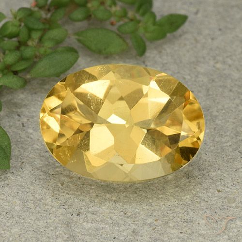5.74ct 자연스러운 미디엄 골든 황수정, 타원형, VVS-VS