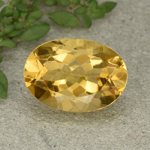 5.91ct 자연스러운 골든 오렌지 황수정, 타원형, VVS-VS