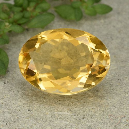 5.94ct 자연스러운 골든 오렌지 황수정, 타원형, VVS