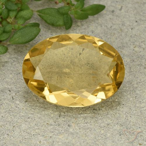 3.99ct 자연스러운 골든 오렌지 황수정, 타원형, VVS