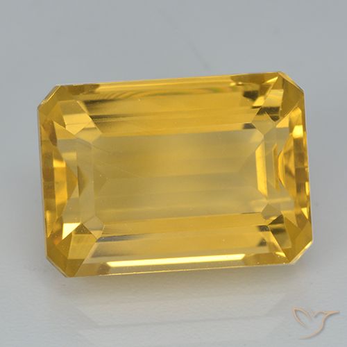 8.02ct 자연스러운 다크 골든 황수정, 에메랄드 컷, VVS