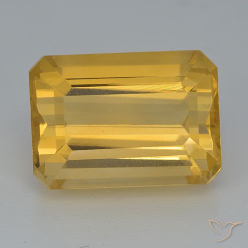 8.49ct 자연스러운 다크 골든 황수정, 에메랄드 컷, VVS