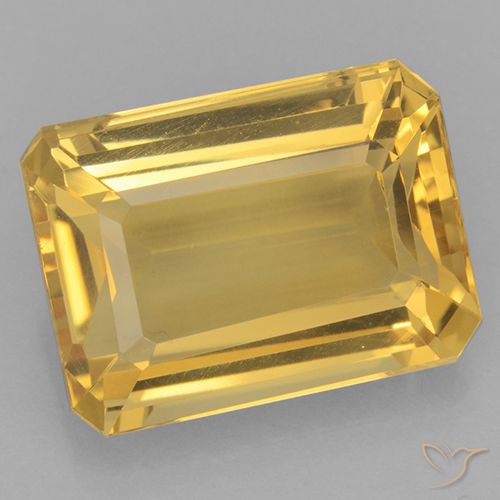 11.38ct 자연스러운 골든 황수정, 에메랄드 컷, VVS