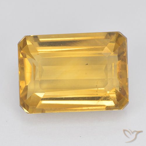 7.50ct 자연스러운 브라이트 골드 황수정, 에메랄드 컷, VVS-VS