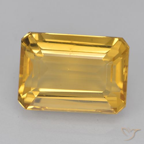 8.50ct 자연스러운 미디엄 골든 황수정, 에메랄드 컷, VVS-VS