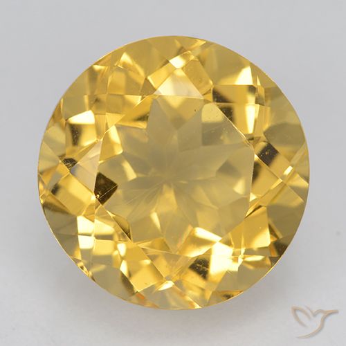 5.78ct 자연스러운 미디엄 골드 황수정, 둥근, VVS