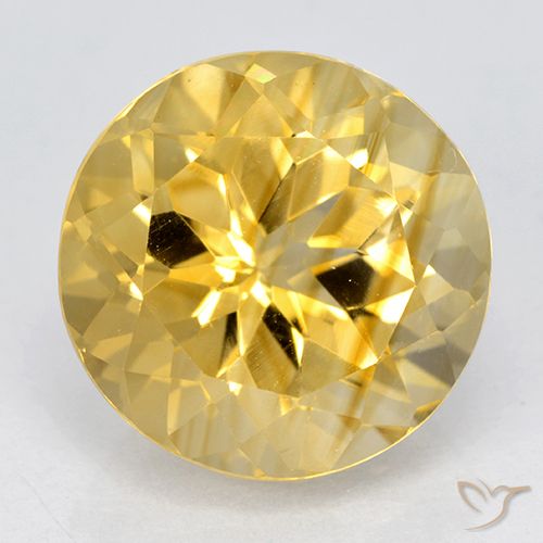 6.16ct 자연스러운 미디엄 골드 황수정, 둥근, VVS