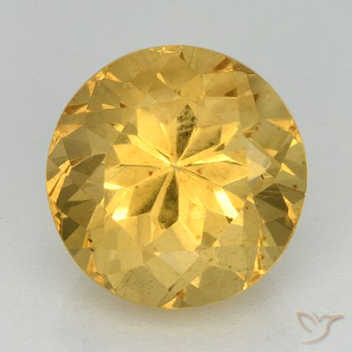 6.95ct 자연스러운 미디엄 골든 황수정, 둥근, VVS-VS