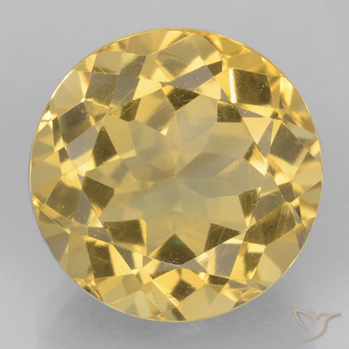 5.98ct 자연스러운 미디엄 골든 황수정, 둥근, VVS