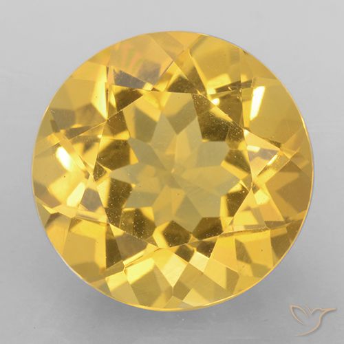 5.22ct 자연스러운 미디엄 골든 황수정, 둥근, VVS
