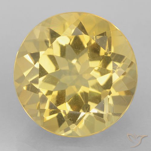 5.28ct 자연스러운 연노랑 황수정, 둥근, VVS