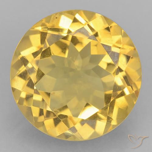 5.88ct 자연스러운 라이트 골든 옐로우 황수정, 둥근, VVS
