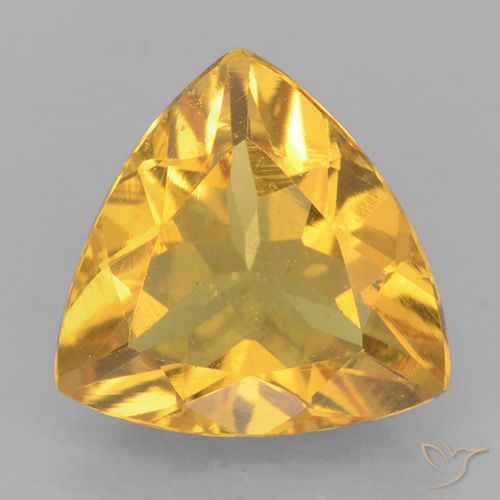 1.87ct 자연스러운 오렌지-골드 황수정, 일조, VVS-VS
