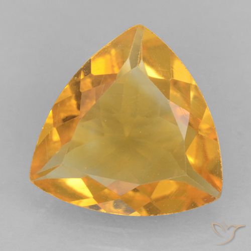 1.58ct 자연스러운 오렌지-골드 황수정, 일조, VVS