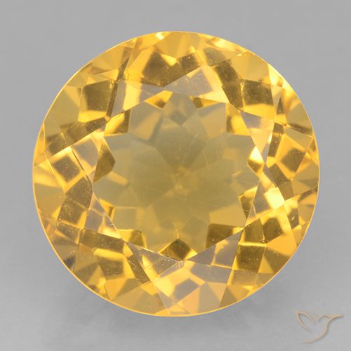 6.25ct 자연스러운 미디엄 골든 황수정, 둥근, VVS