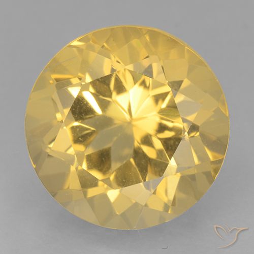6.07ct 자연스러운 미디엄 골든 황수정, 둥근, VVS