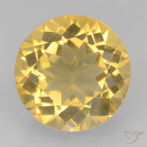 5.84ct 자연스러운 금 황수정, 둥근, VVS