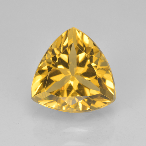 2.23캐럿 천연 딥 골드 시트린, 트릴리언, 9.1×8.9 mm, VVS