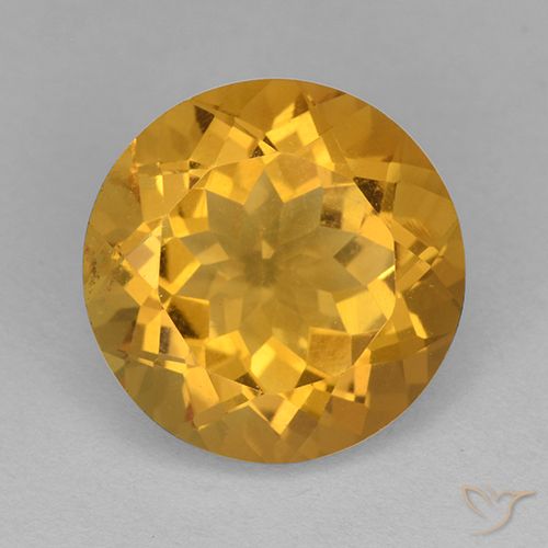 6.21ct 자연스러운 딥 골든 오렌지 황수정, 둥근, VVS