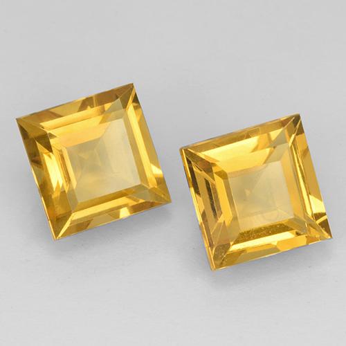 4.54캐럿 천연 다크 골든 시트린 보석, 스퀘어, 8×7.9 mm, VVS-VS