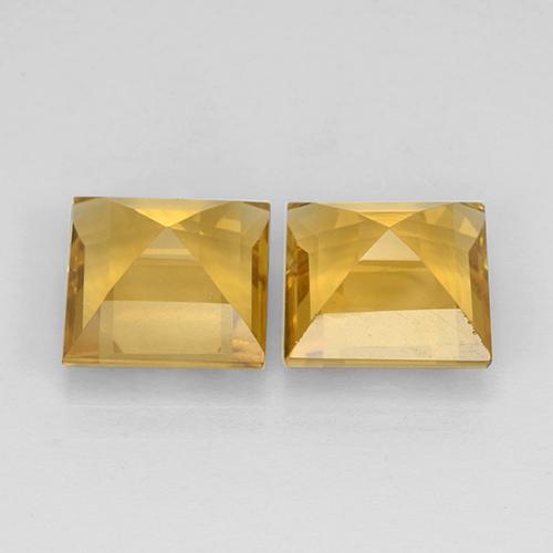 4.54캐럿 천연 다크 골든 시트린 보석, 스퀘어, 8×7.9 mm, VVS-VS