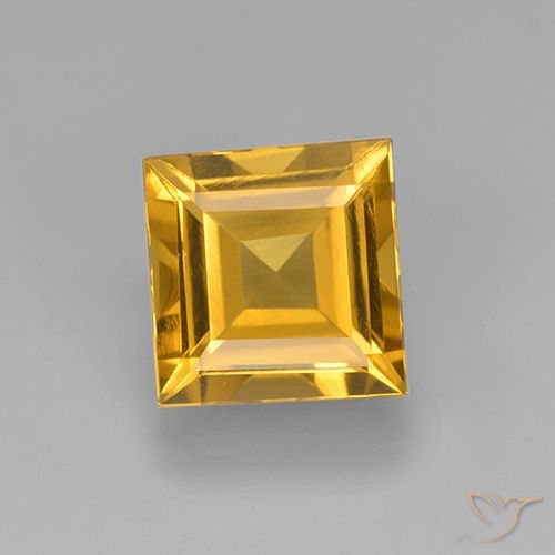 2.12ct 자연스러운 다크 골든 황수정, 정사각형, VVS-VS