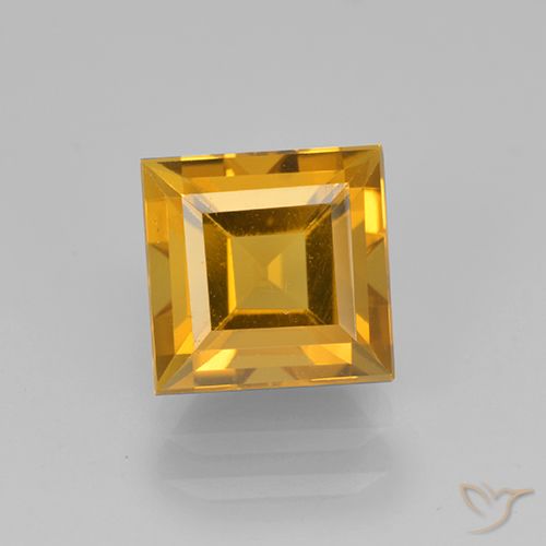 2.14ct 자연스러운 다크 골든 황수정, 정사각형, VVS