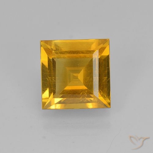 1.90ct 자연스러운 다크 골든 황수정, 정사각형, VVS-VS