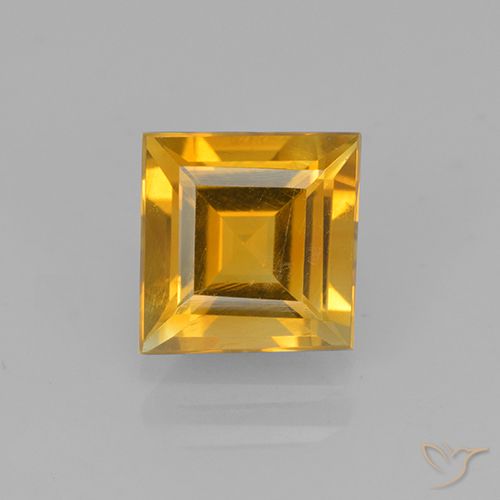 1.91ct 자연스러운 다크 골든 황수정, 정사각형, VVS-VS