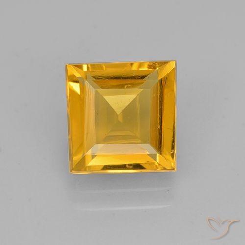 1.87ct 자연스러운 다크 골든 황수정, 정사각형, VVS
