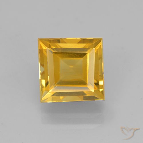2.27ct 자연스러운 골든 오렌지 황수정, 정사각형, VVS