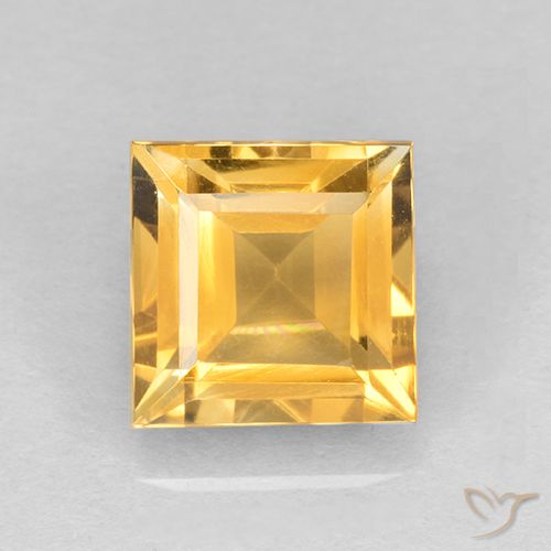 2.62ct 자연스러운 미디엄 골드 황수정, 정사각형, VVS-VS