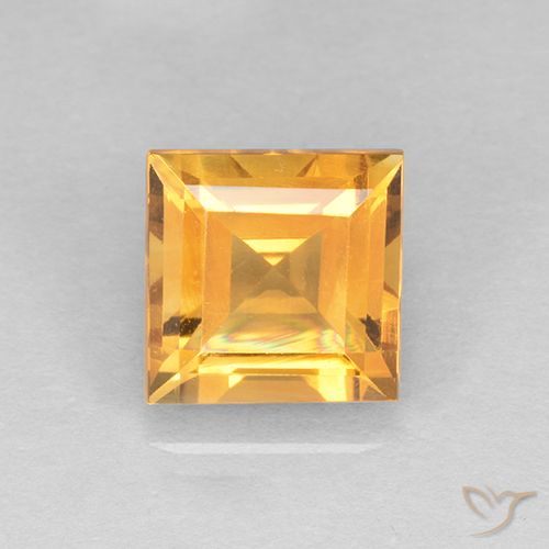 2.31ct 자연스러운 오렌지-골드 황수정, 정사각형, VVS-VS