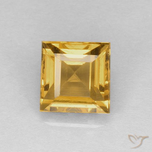 2.33ct 자연스러운 미디엄 골드 황수정, 정사각형, VVS-VS