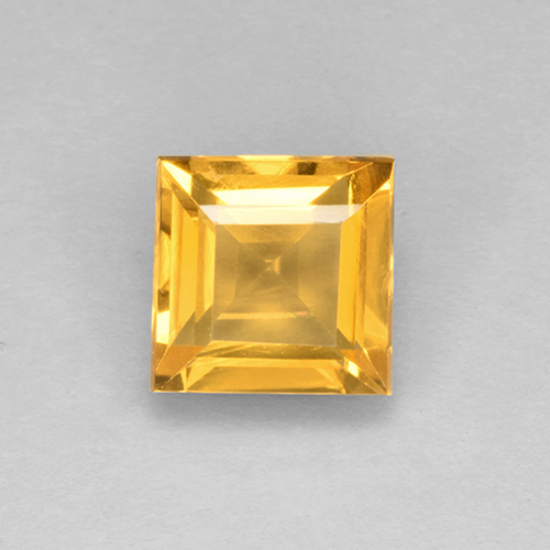 2.07캐럿 천연 골든 오렌지 시트린, 스퀘어, 7.9×7.8 mm, VVS-VS