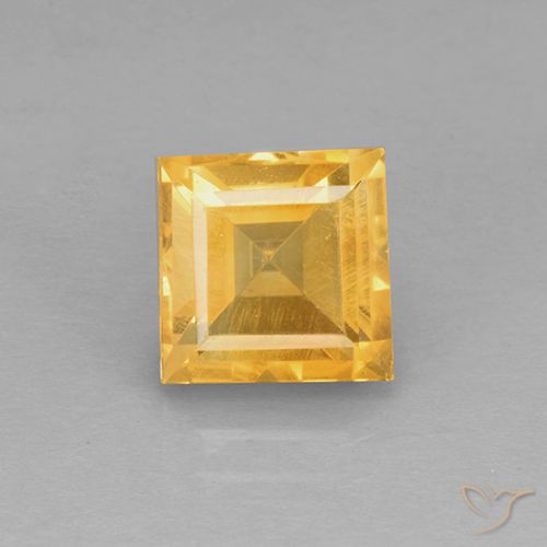 2.27ct 자연스러운 브라이트 골드 황수정, 정사각형, VVS-VS