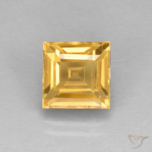2.83ct 자연스러운 골든 오렌지 황수정, 정사각형, VVS-VS