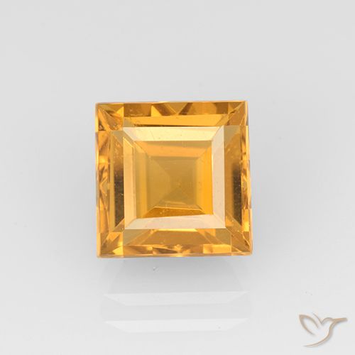 2.72ct 자연스러운 미디엄 라이트 오렌지 골드 황수정, 정사각형, VVS-VS