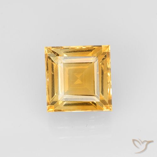 2.62ct 자연스러운 오렌지-골드 황수정, 정사각형, VVS-VS