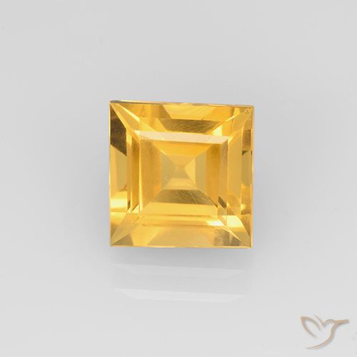2.04ct 자연스러운 브라이트 골드 황수정, 정사각형, VVS-VS