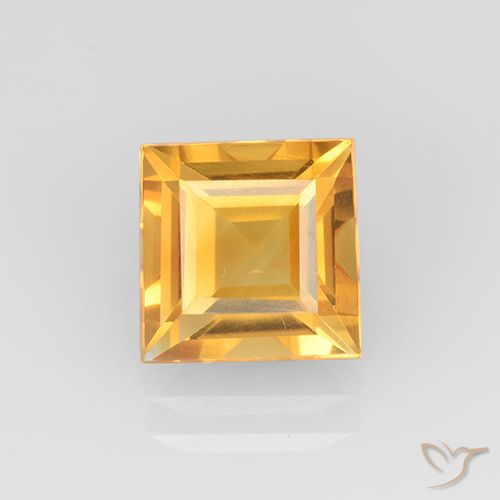 2.22ct 자연스러운 오렌지-골드 황수정, 정사각형, VVS