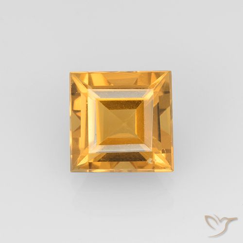 2.27ct 자연스러운 미디엄 라이트 오렌지 골드 황수정, 정사각형, VVS