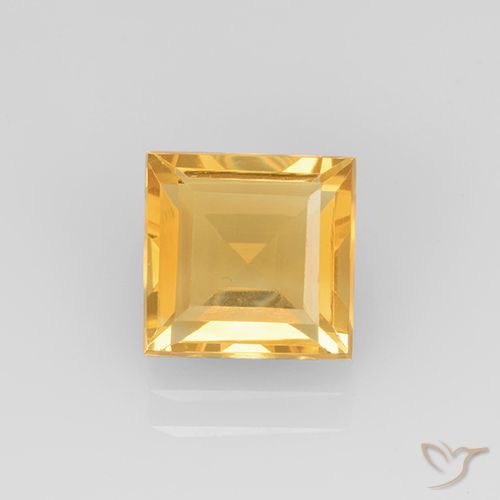 2.12ct 자연스러운 브라이트 골드 황수정, 정사각형, VVS