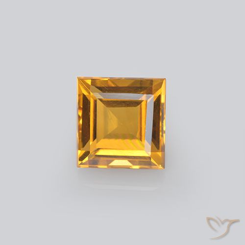 2.20ct 자연스러운 딥 골든 오렌지 황수정, 정사각형, VVS