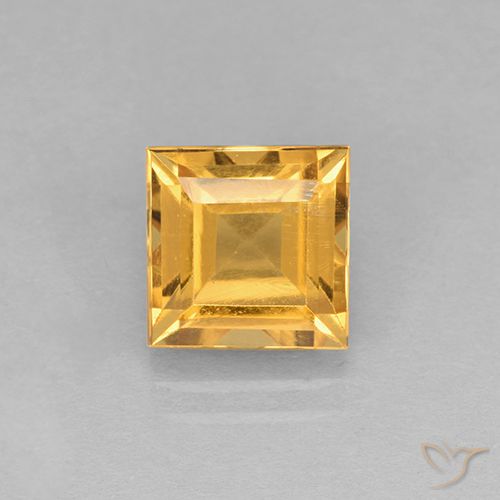 2.59ct 자연스러운 미디엄 라이트 오렌지 골드 황수정, 정사각형, VVS-VS