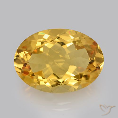 10.84ct 자연스러운 골든 오렌지 황수정, 타원형, VVS