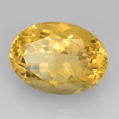 13.95캐럿 천연 골든 시트린, 타원형 컷, 18.1×13.1 mm, VVS