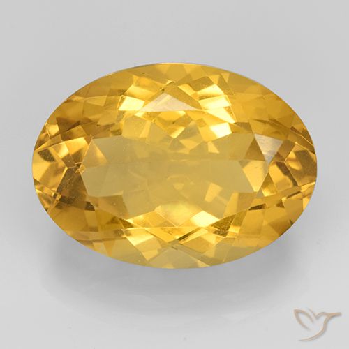 11.22ct 자연스러운 미디엄 골드 황수정, 타원형, VVS